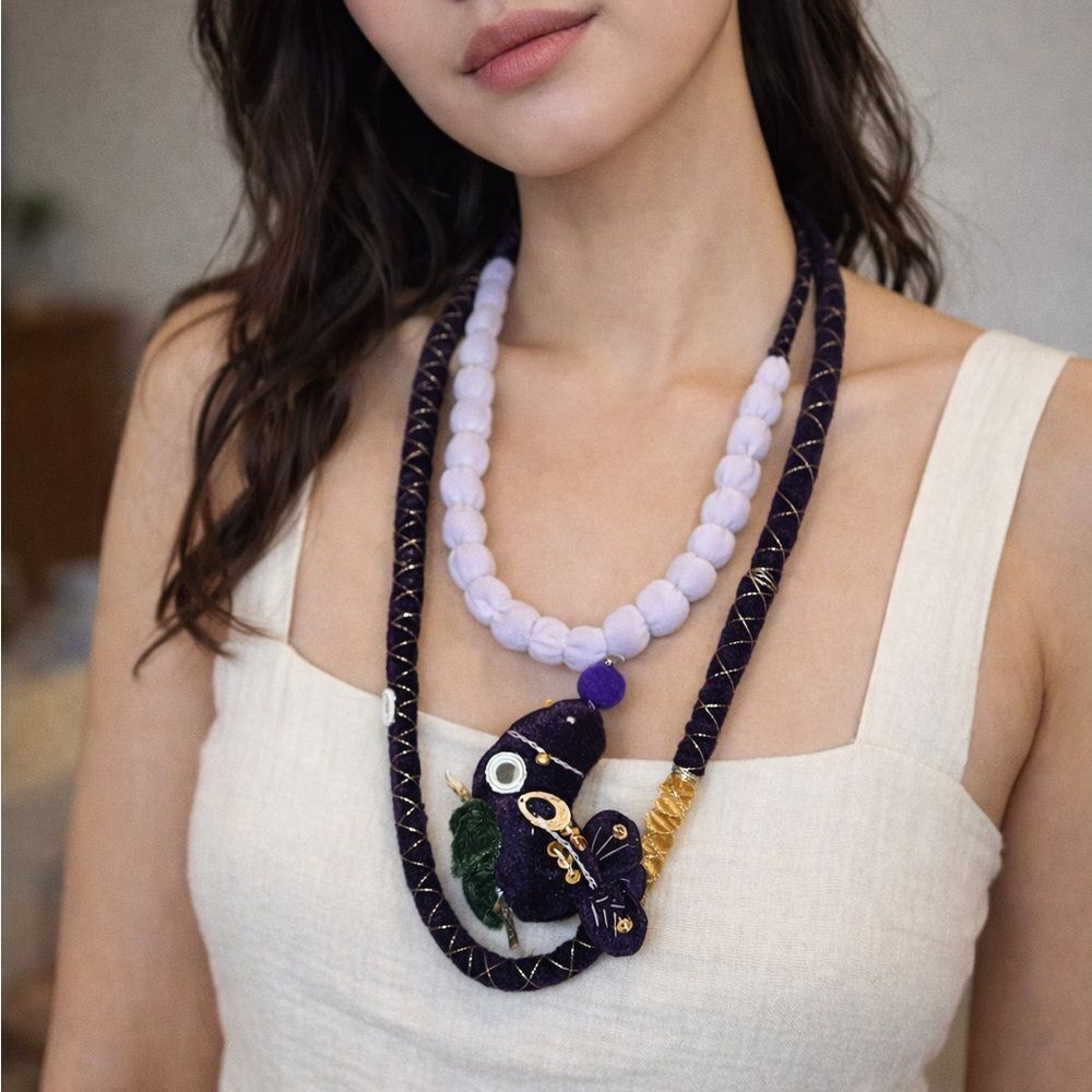 Elegant Purple and Gold Necklace
